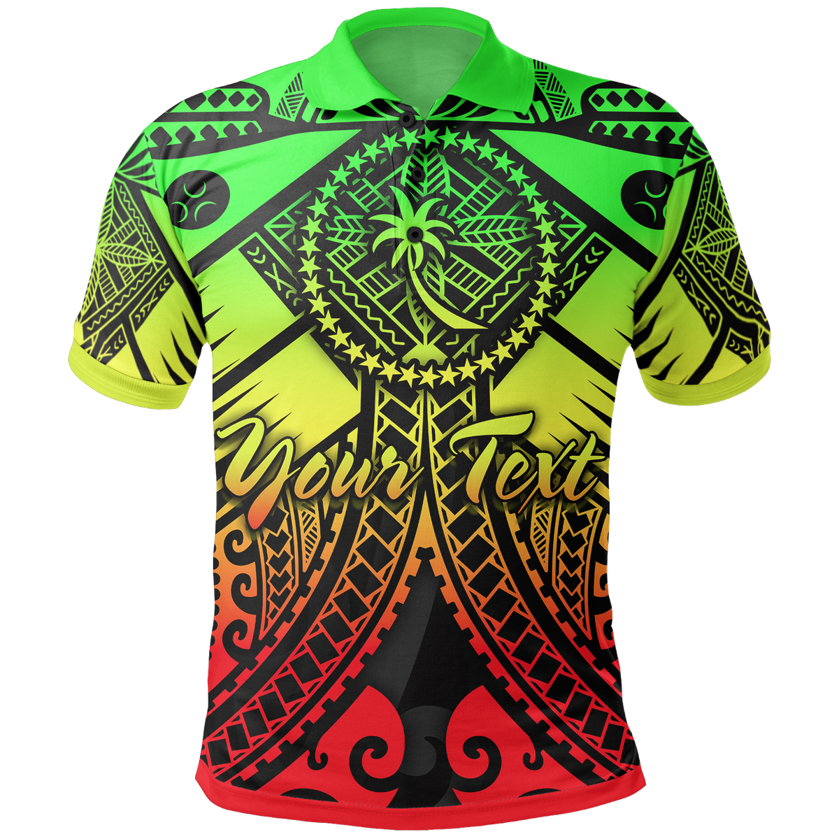 Chuuk Custom Polo Shirt Reggae Seal with Polynesian Tattoo Unisex Reggae - Polynesian Pride