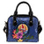 Tahiti Polynesian Shoulder Handbag - Floral With Seal Blue One Size Blue - Polynesian Pride