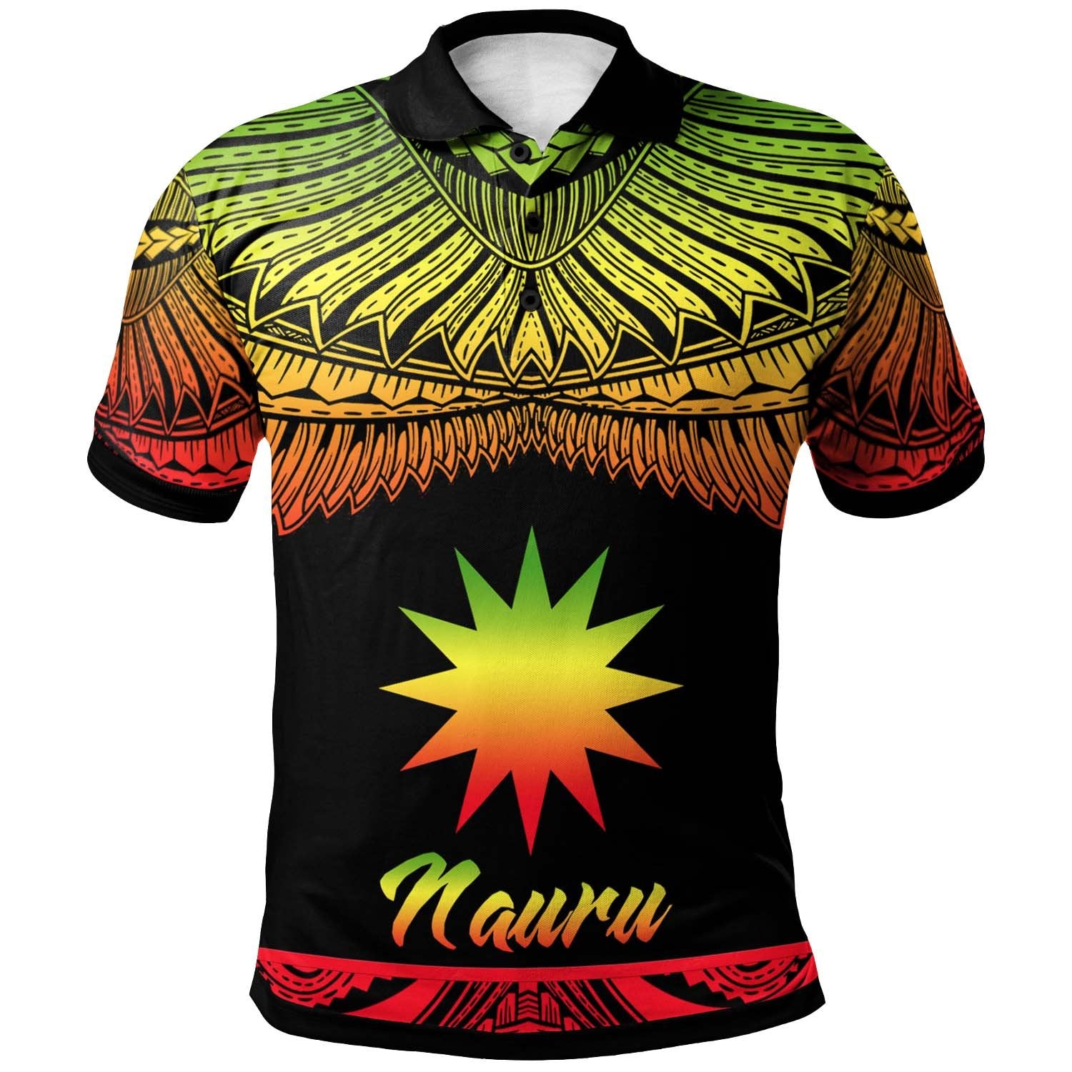 Nauru Polo Shirt Polynesian Tattoo Reggae Version Unisex Reggae - Polynesian Pride