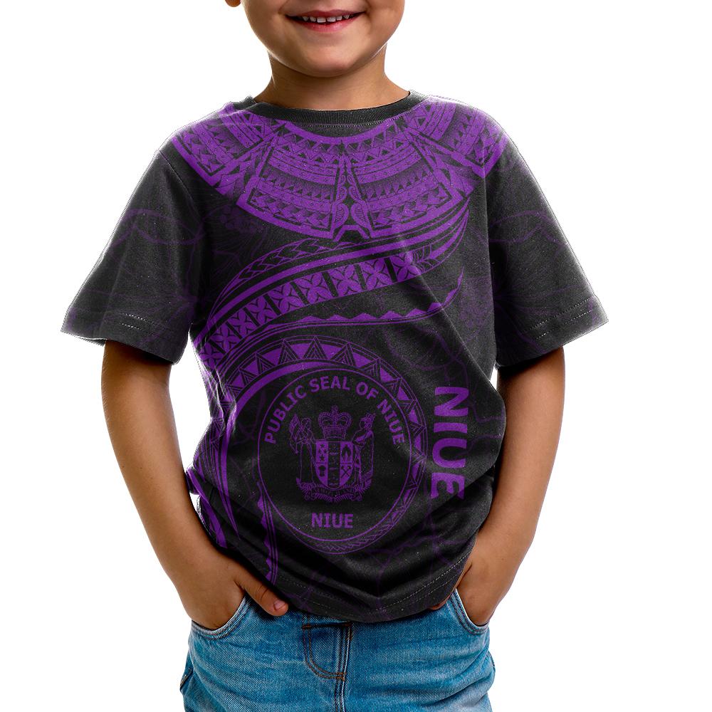 Niue Polynesian T Shirt Niue Waves (Purple) - Polynesian Pride