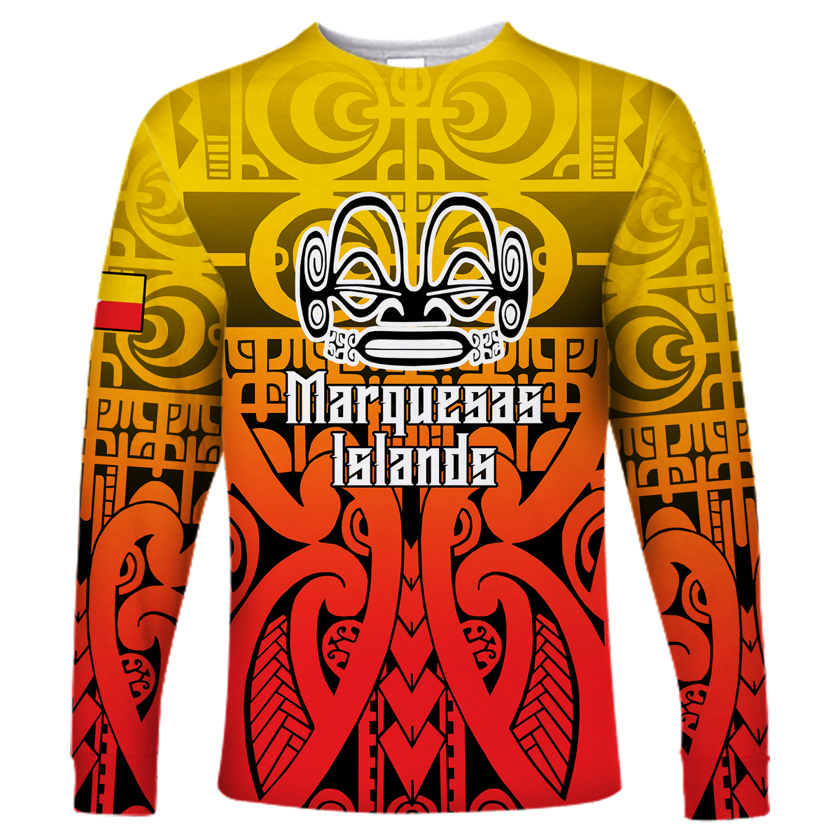 Marquesas Islands Marquesan Tattoo Long Sleeve Shirt - LT12 Unisex Red - Polynesian Pride