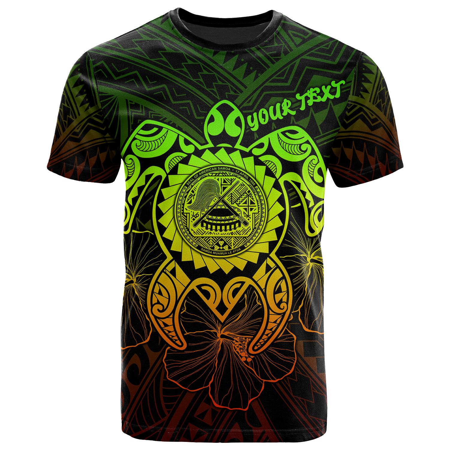 American Samoa Polynesian Custom T Shirt Vintage Polynesian Turtle (Reggae) Unisex Art - Polynesian Pride