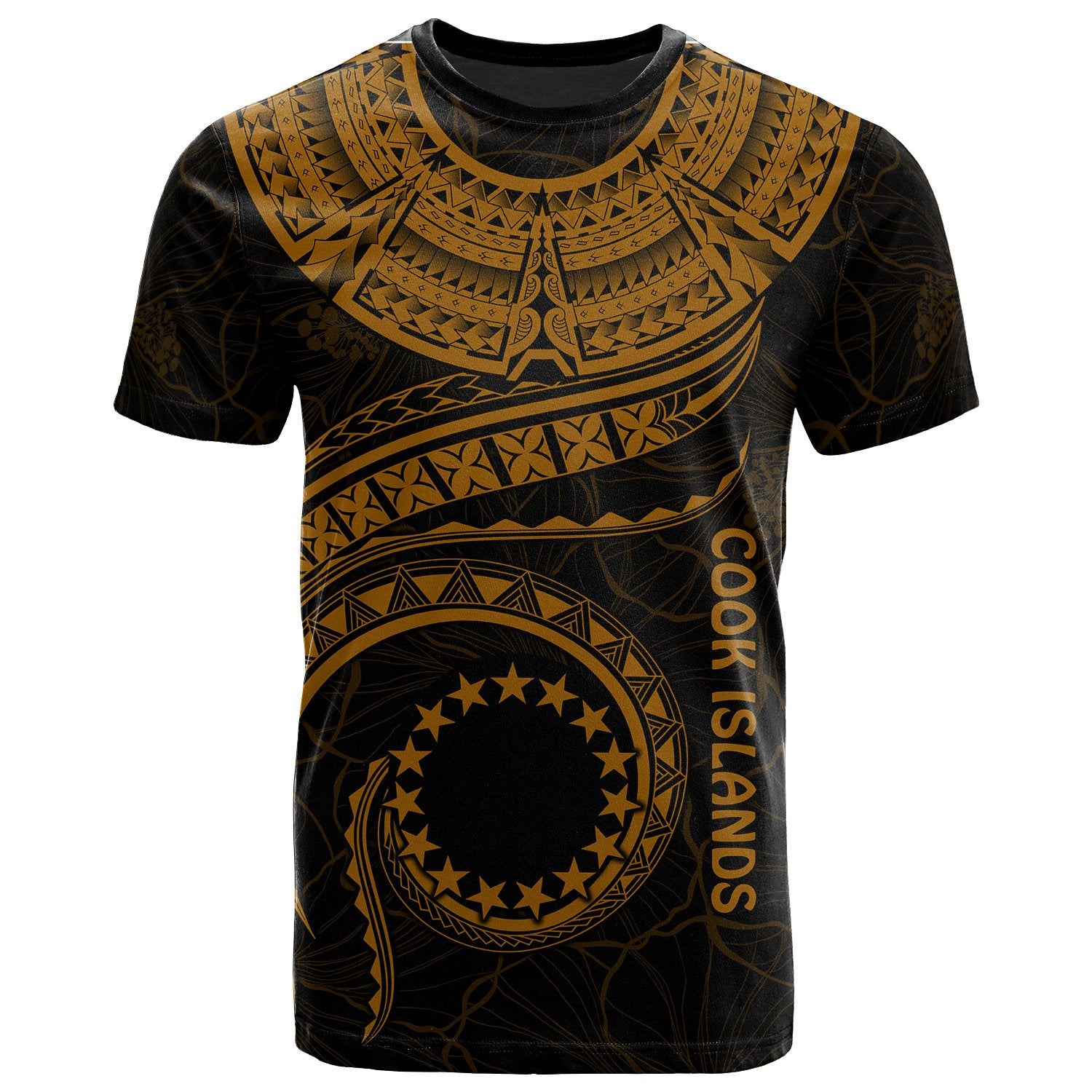 Cook Islands Polynesian T Shirt Cook Islands Waves (Golden) Unisex Golden - Polynesian Pride