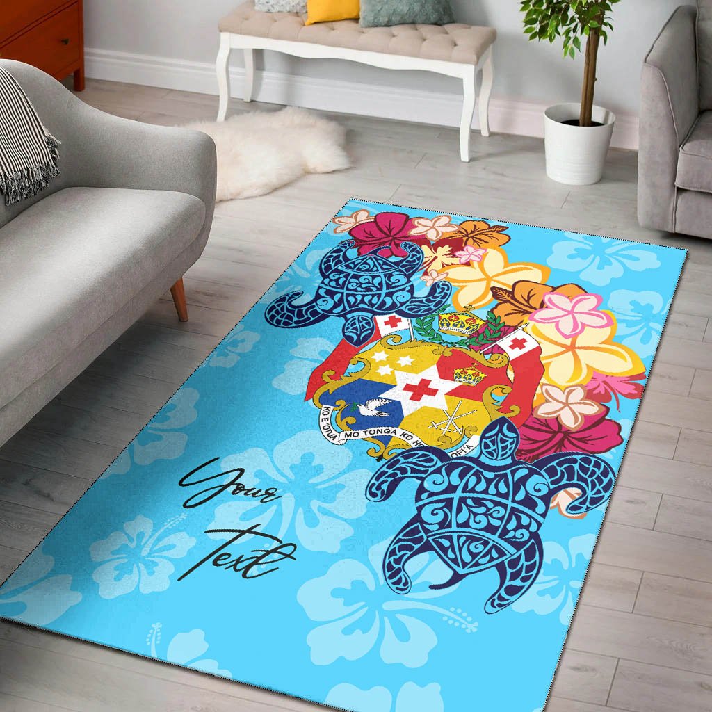 Tonga Area Rug - Custom Personalised Tropical Style Blue - Polynesian Pride