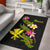 Hawaii Polynesian Area Rug - Plumeria Tribal Black - Polynesian Pride