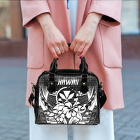 Hawaii Shoulder Handbag - Hibiscus With Tribal White - LT12 - Polynesian Pride