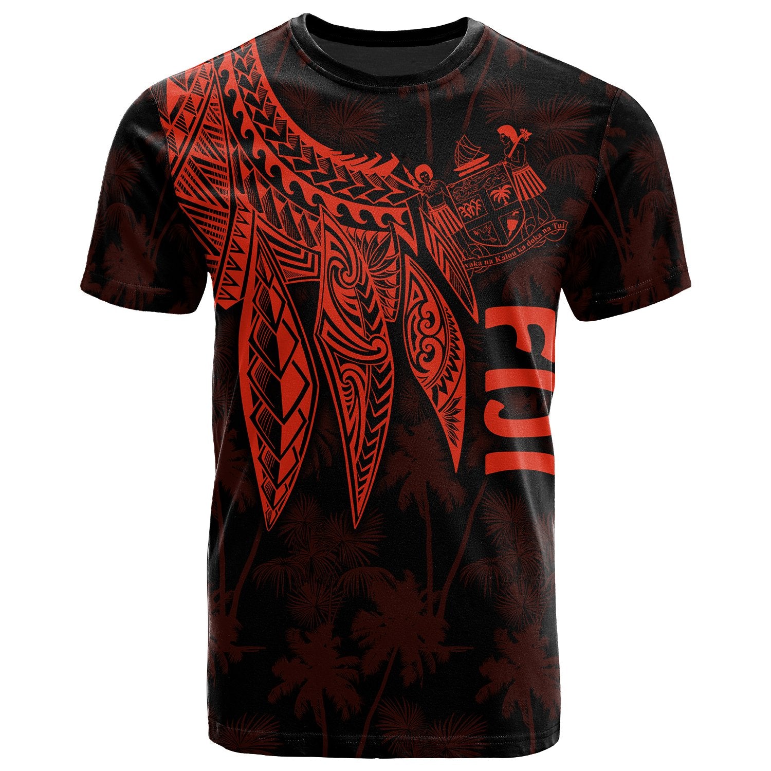 Fiji T Shirt Polynesian Wings (Red) Unisex Reggae - Polynesian Pride