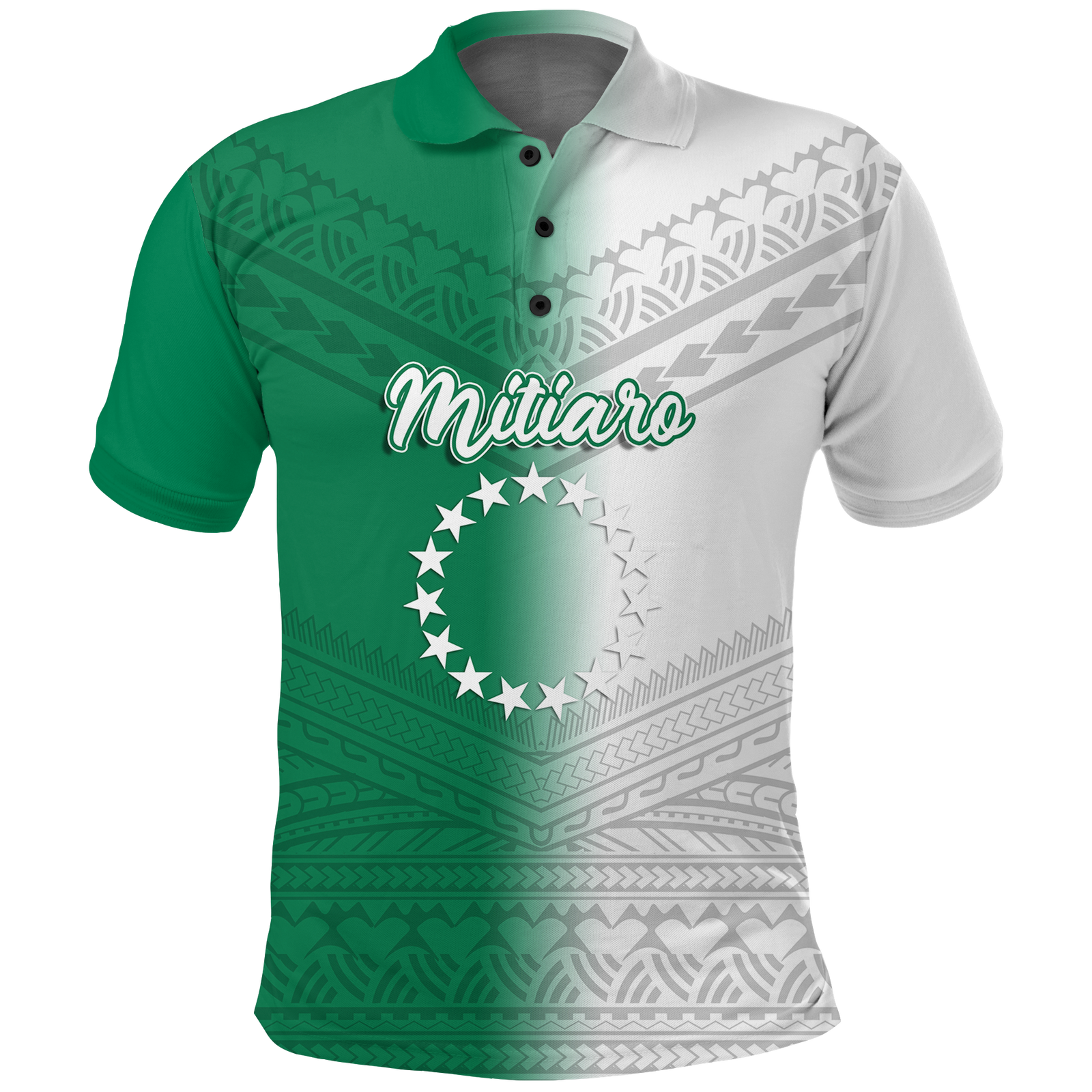 (Custom Personalised) Mitiaro Cook Islands Pride Polo Shirt - LT12 Unisex Green - Polynesian Pride