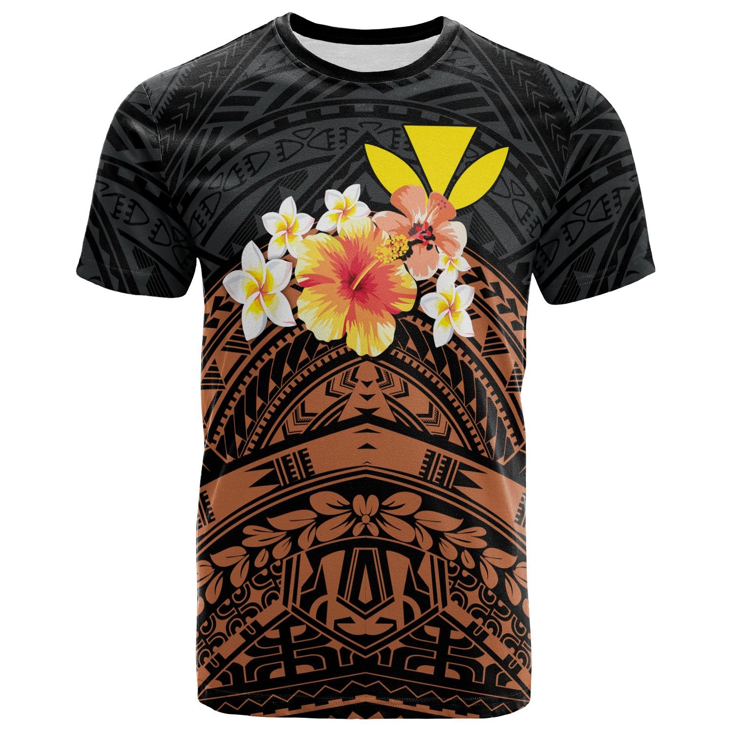 Hawaii Custom T Shirt Tribal Pattern Hibiscus Unisex Black - Polynesian Pride