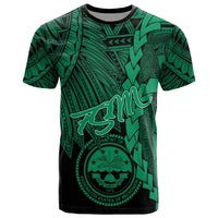 Federated States of Micronesia T Shirt Tribal Wave Tattoo Green Unisex Green - Polynesian Pride
