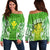 Hawaii Polynesian Women's Off Shoulder Sweater - Hawaiian Pattern With Seal Green - Polynesian Pride