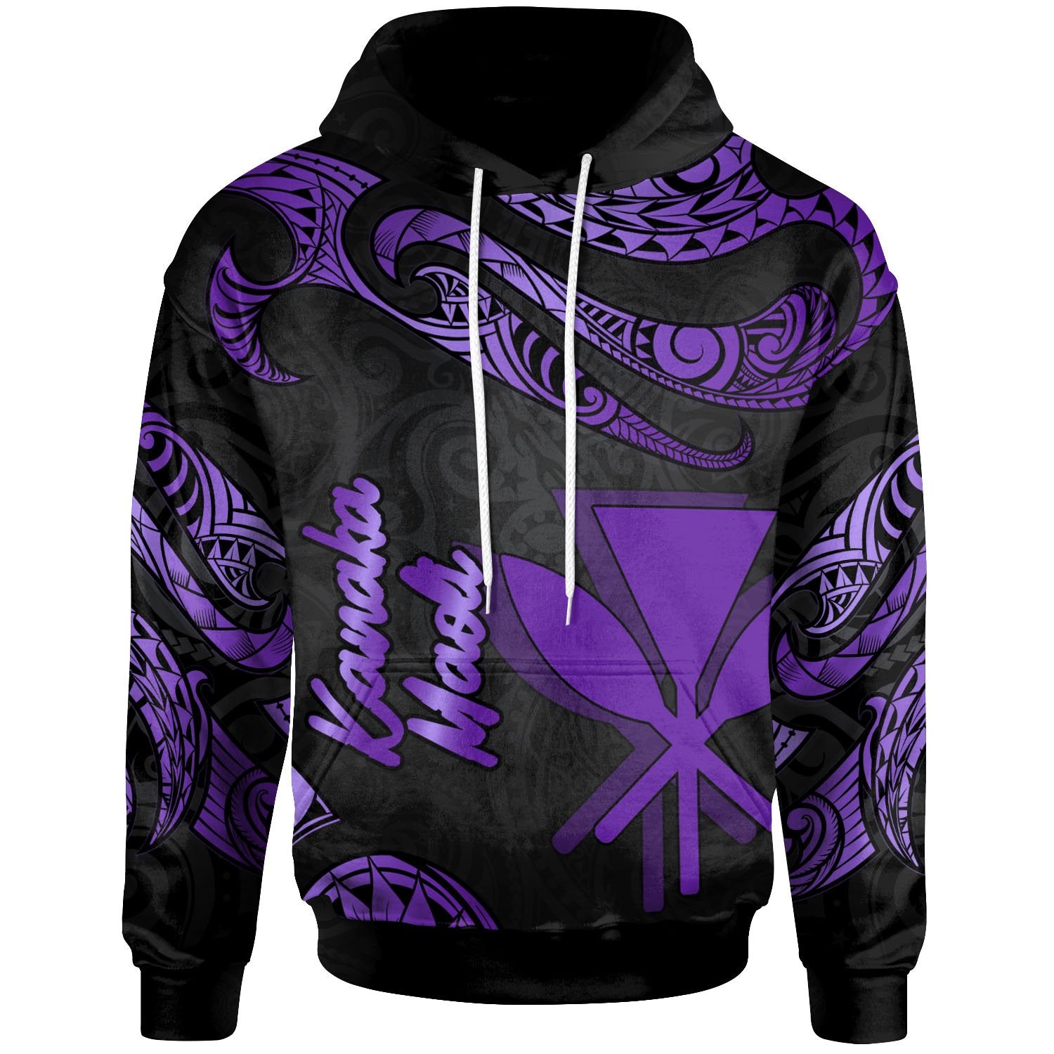 Hawaii Kanaka Maoli Hoodie Polynesian Tattoo Purple Version Unisex Purple - Polynesian Pride