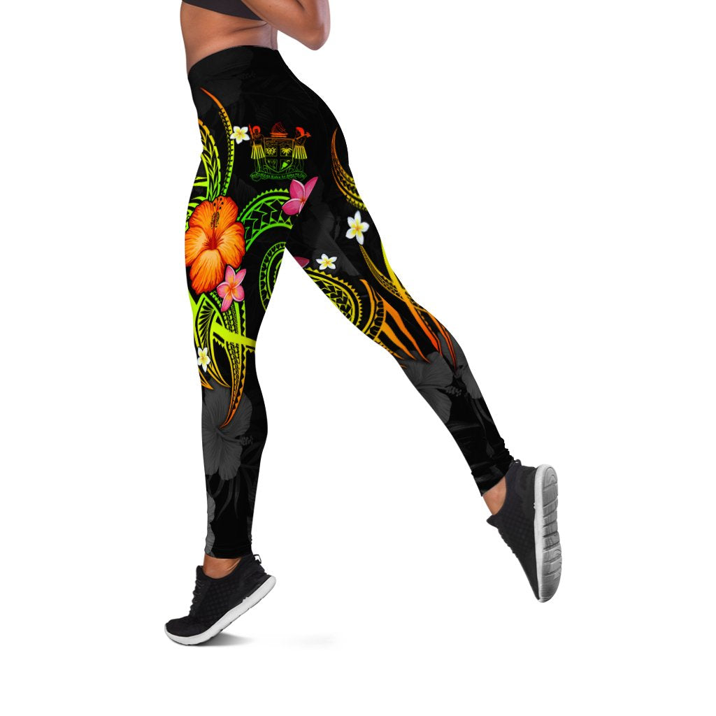 Fiji Polynesian Women's Leggings - Legend of Fiji (Reggae) - Polynesian Pride