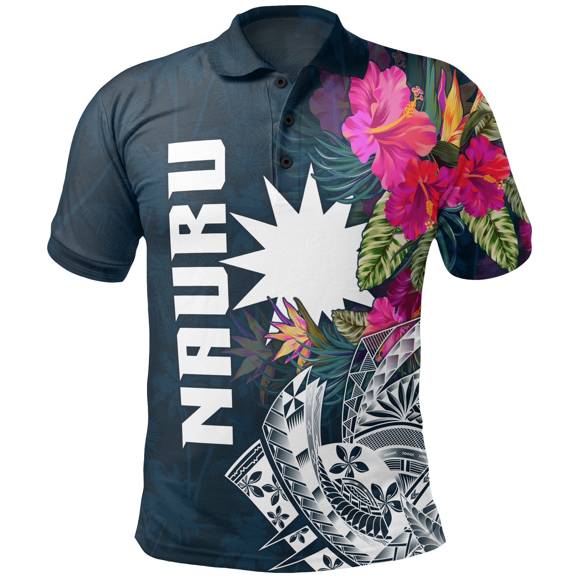 Nauru Polo Shirt Summer Vibes Unisex Blue - Polynesian Pride