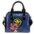 Hawaii Polynesian Shoulder Handbag - Floral With Seal Blue One Size Blue - Polynesian Pride