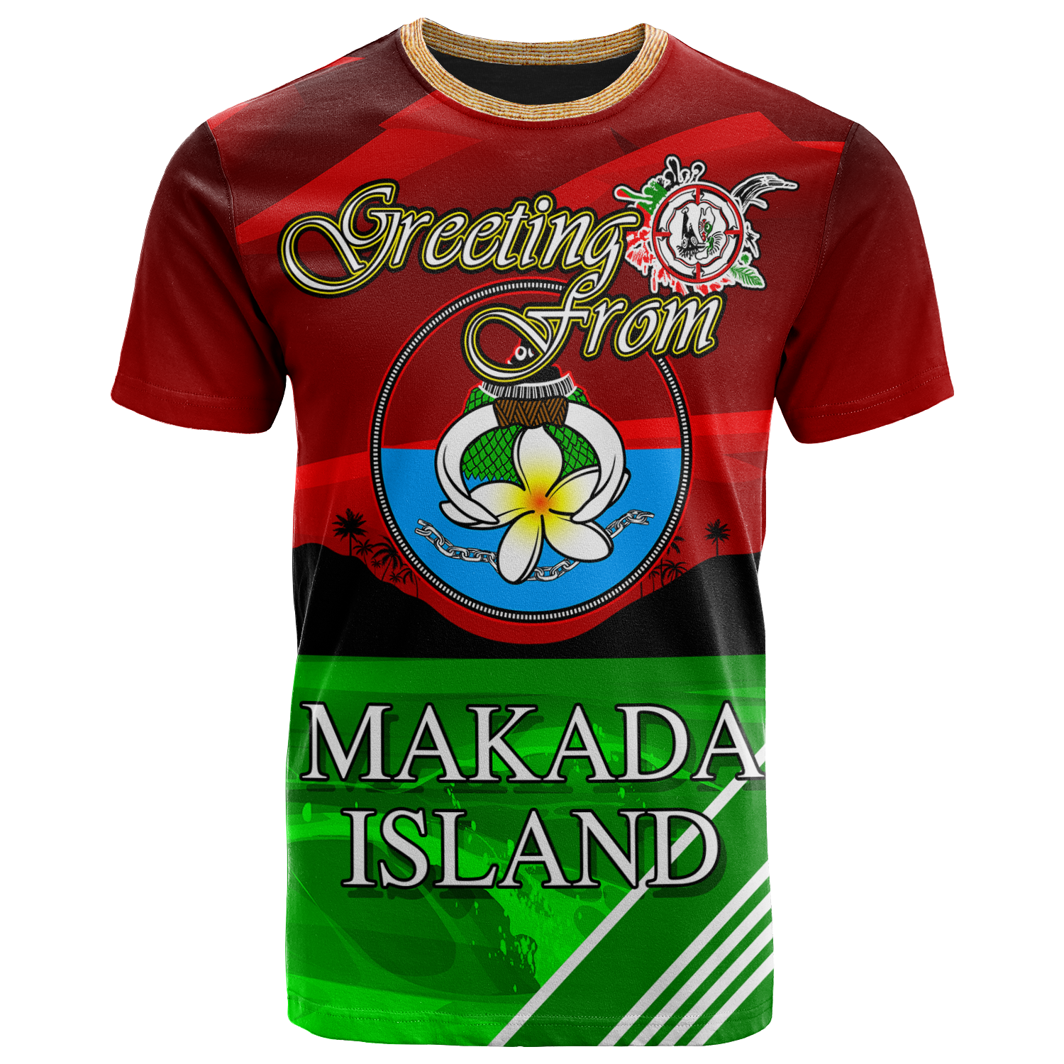 Polynesian T shirt Makada Island Unisex Green - Polynesian Pride