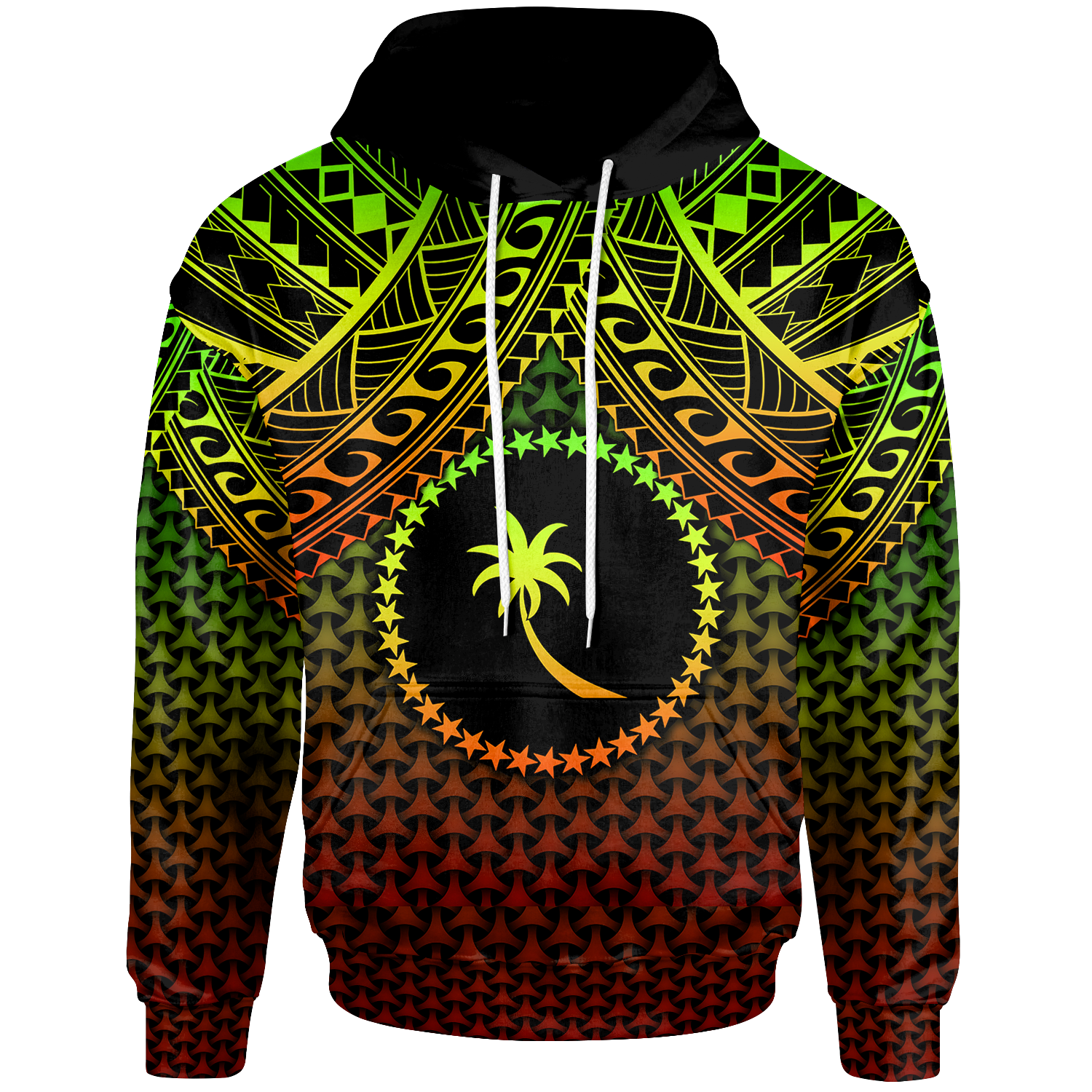 Polynesian Chuuk Hoodie Reggae Vintage Polynesian Patterns Unisex Reggae - Polynesian Pride