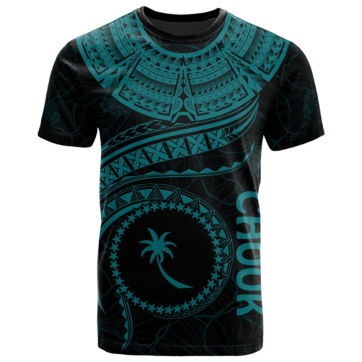 Chuuk Polynesian T Shirt Chuuk Waves (Turquoise) Unisex Art - Polynesian Pride