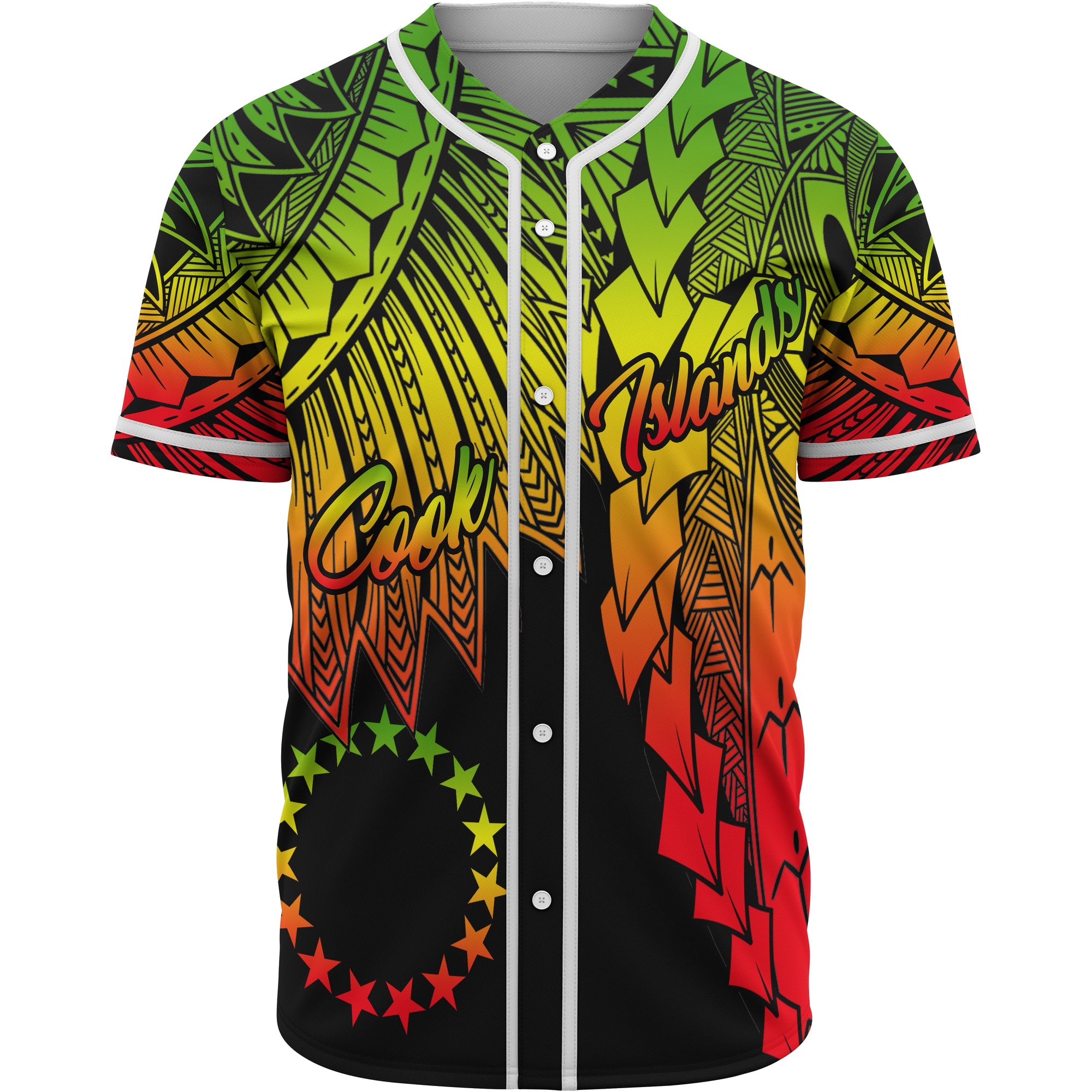 Cook Islands Polynesian Baseball Shirt - Tribal Wave Tattoo Reggae Unisex Reggae - Polynesian Pride