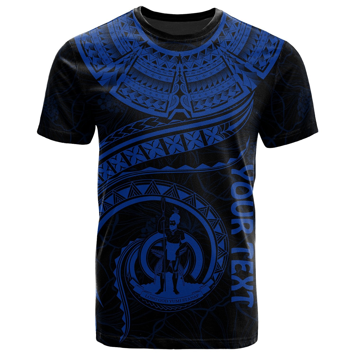 Vanuatu Polynesian Custom T Shirt Vanuatuan Waves (Blue) Unisex Blue - Polynesian Pride