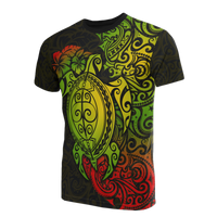 Hawaii T Shirt Polynesian Reggae Turtle Hibiscus Tattoo Unisex GREEN - Polynesian Pride