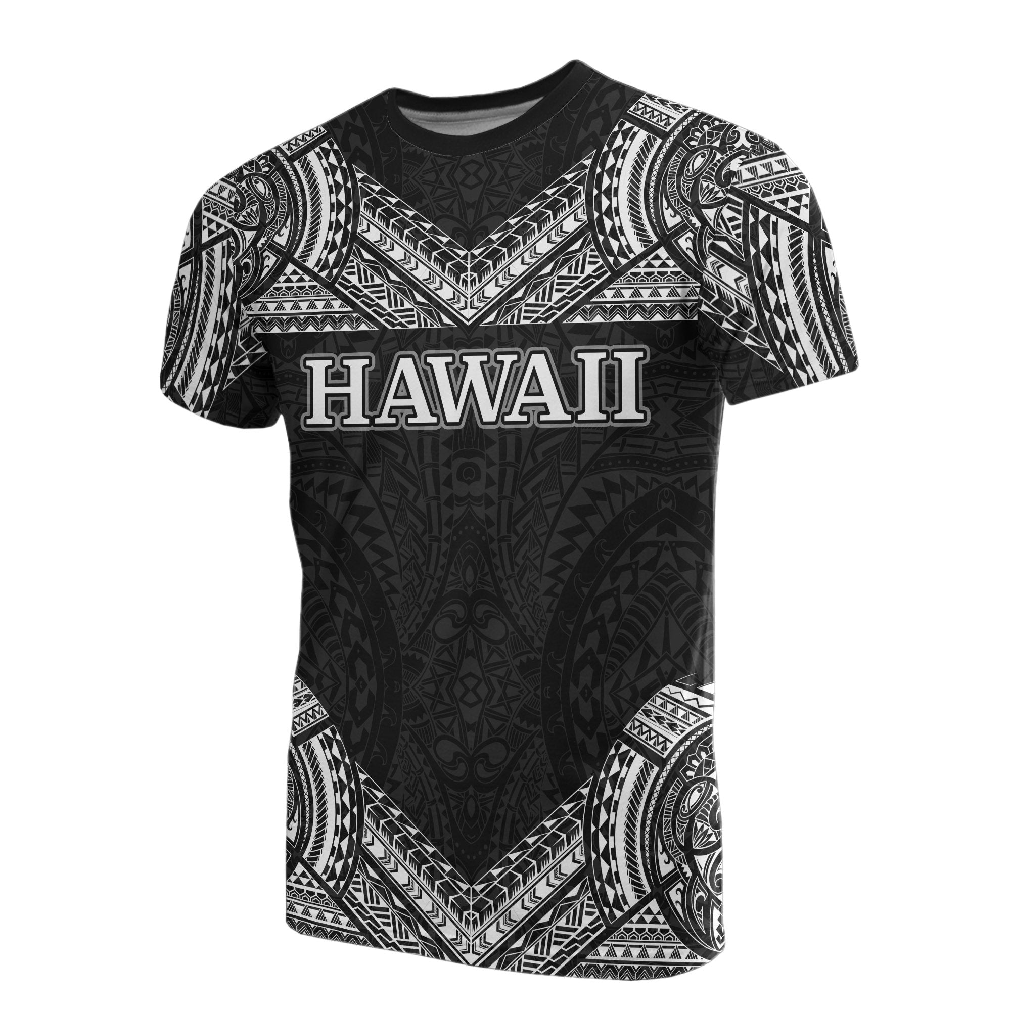 Hawaii T Shirt Turtle Polynesian Pattern Unisex Black - Polynesian Pride