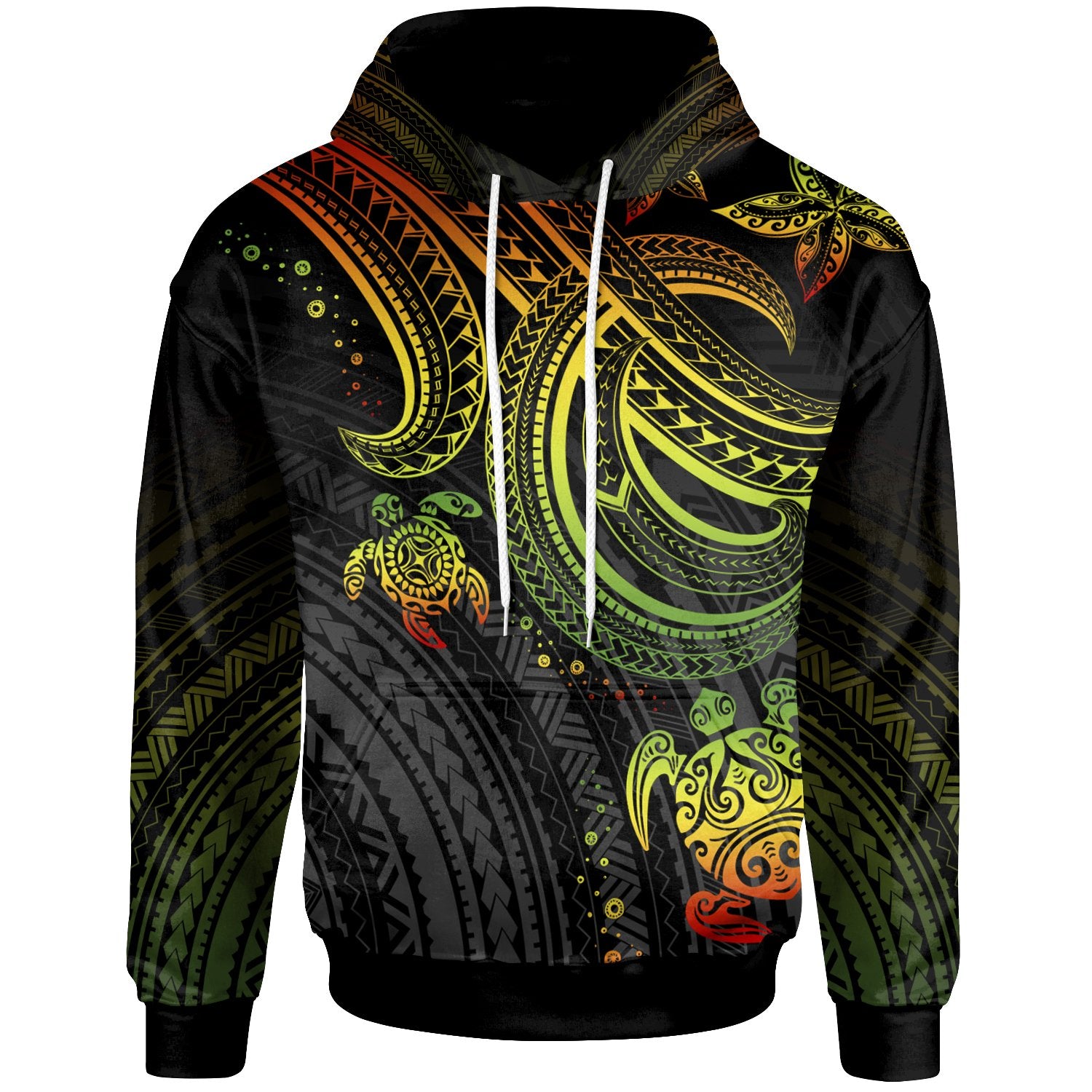 Polynesian Hoodie Reggae Turtle Unisex Reggae - Polynesian Pride