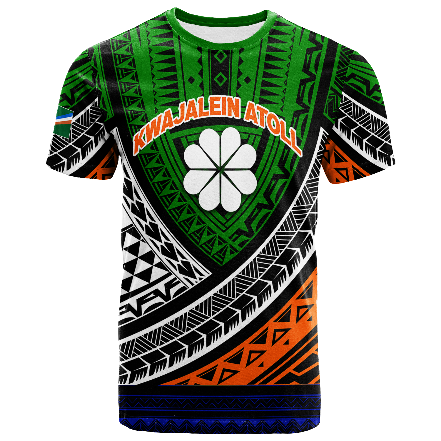 Kwajalein Atoll Tribal Pattern T Shirt LT12 Unisex Green - Polynesian Pride