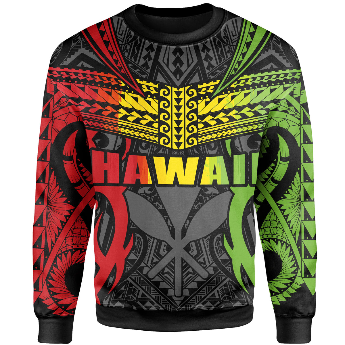 Hawaii Polynesian Tribal Kanaka Maoli Sweatshirt - AH - Reggae - Mark Style - Polynesian Pride