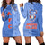 Tonga Apifo'ou College Hoodie Dress - Tongan Tribal - LT12 Blue - Polynesian Pride