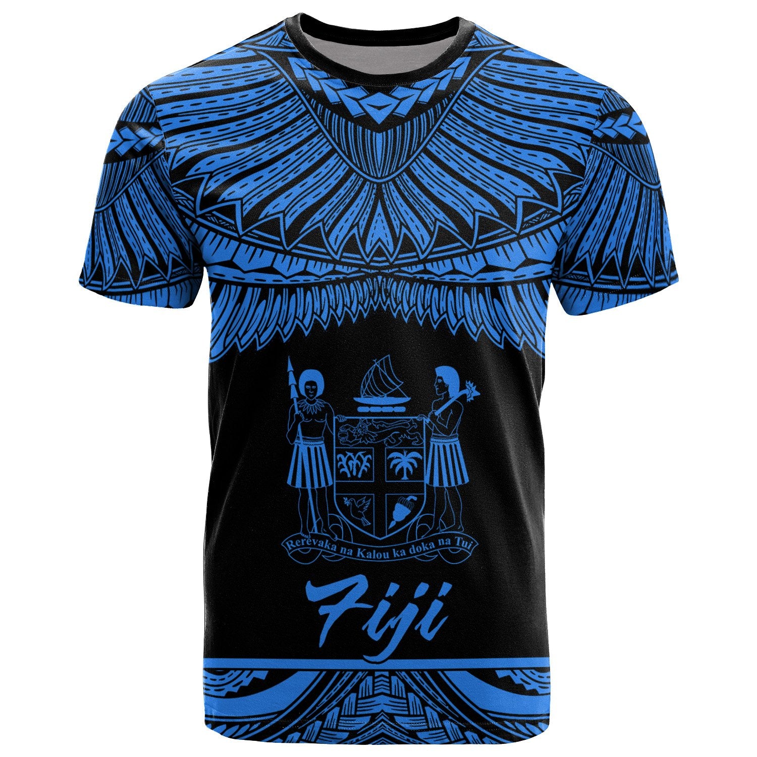 Fiji Polynesian T Shirt Fijian Pride Blue Version Unisex Blue - Polynesian Pride