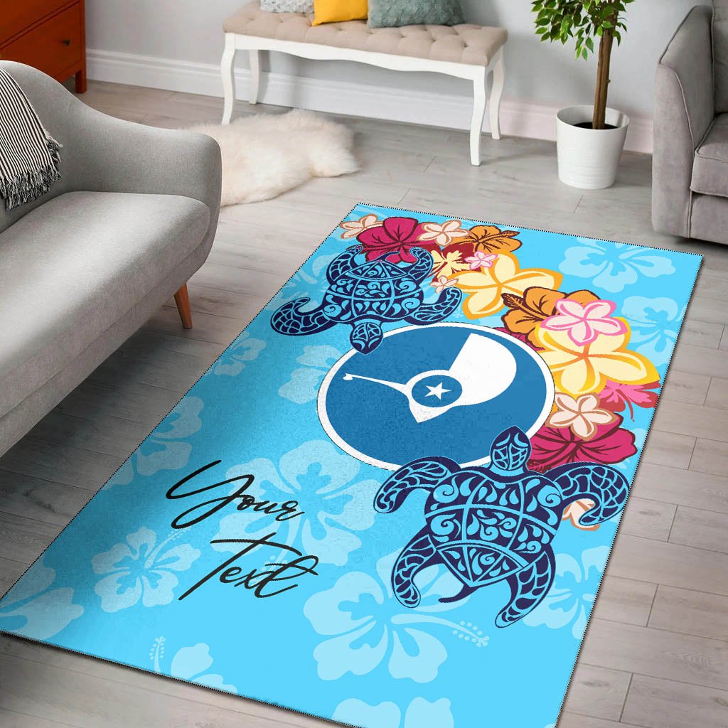 Yap Area Rug - Custom Personalised Tropical Style Blue - Polynesian Pride