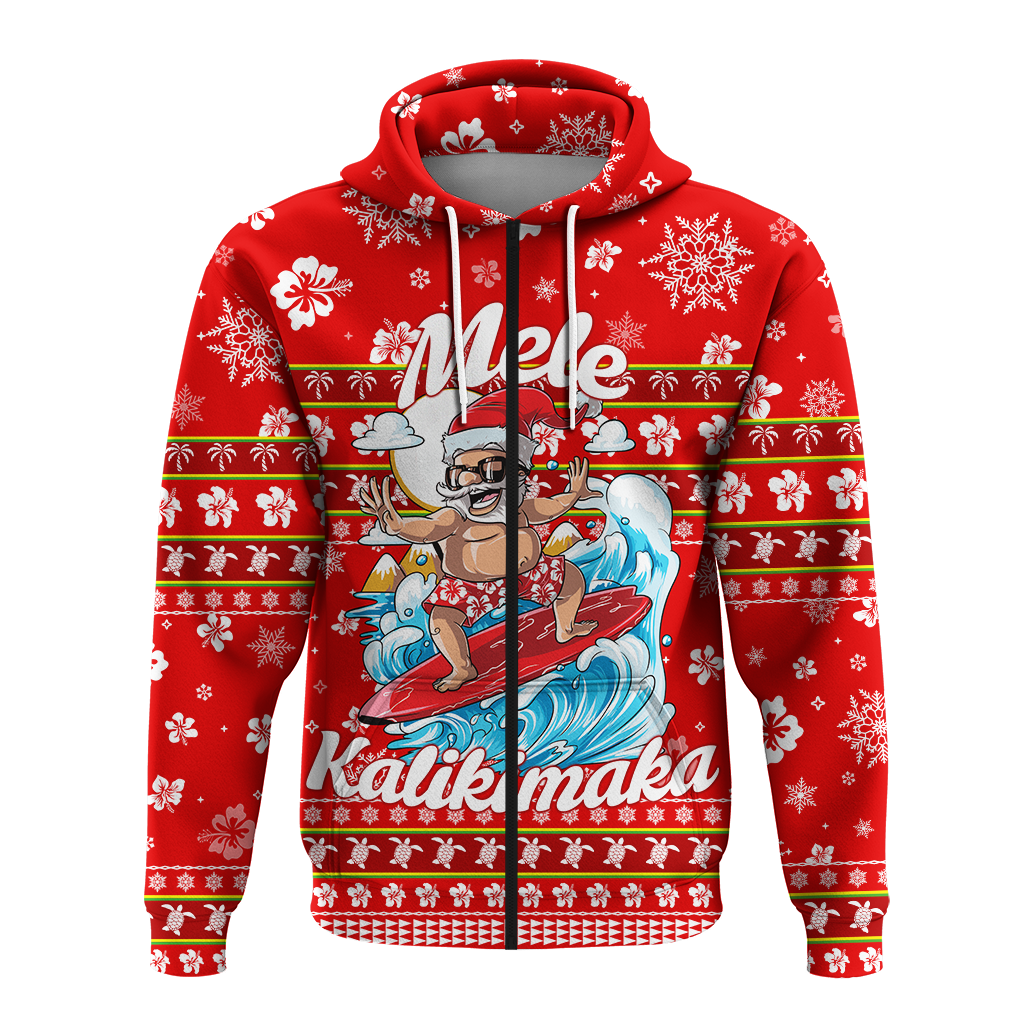 Hawaii Christmas Santas Surf Mele Kalikimaka Hoodie LT2 - Polynesian Pride