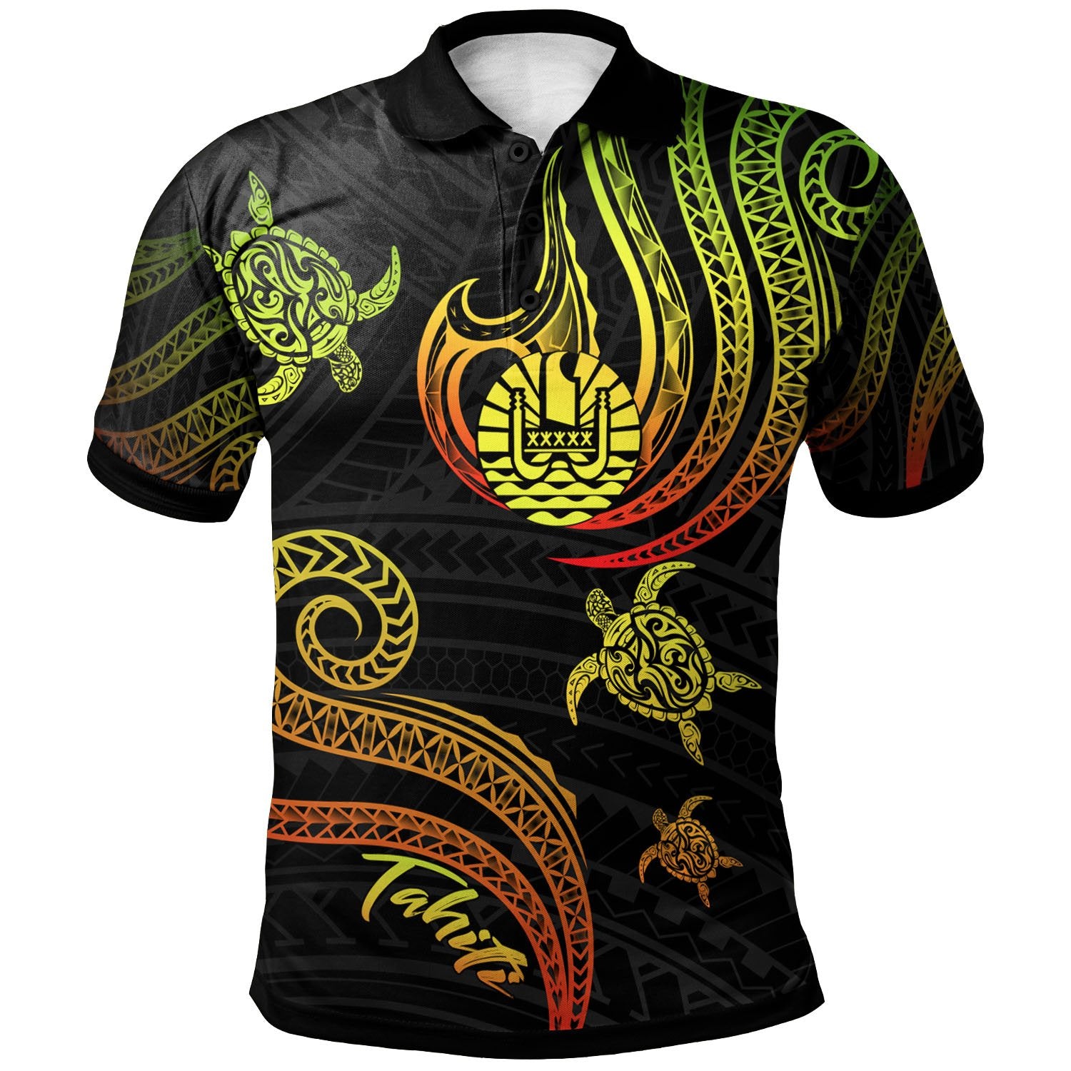 Tahiti Polo Shirt Polynesian Turtle With Pattern Reggae Unisex Reggae - Polynesian Pride