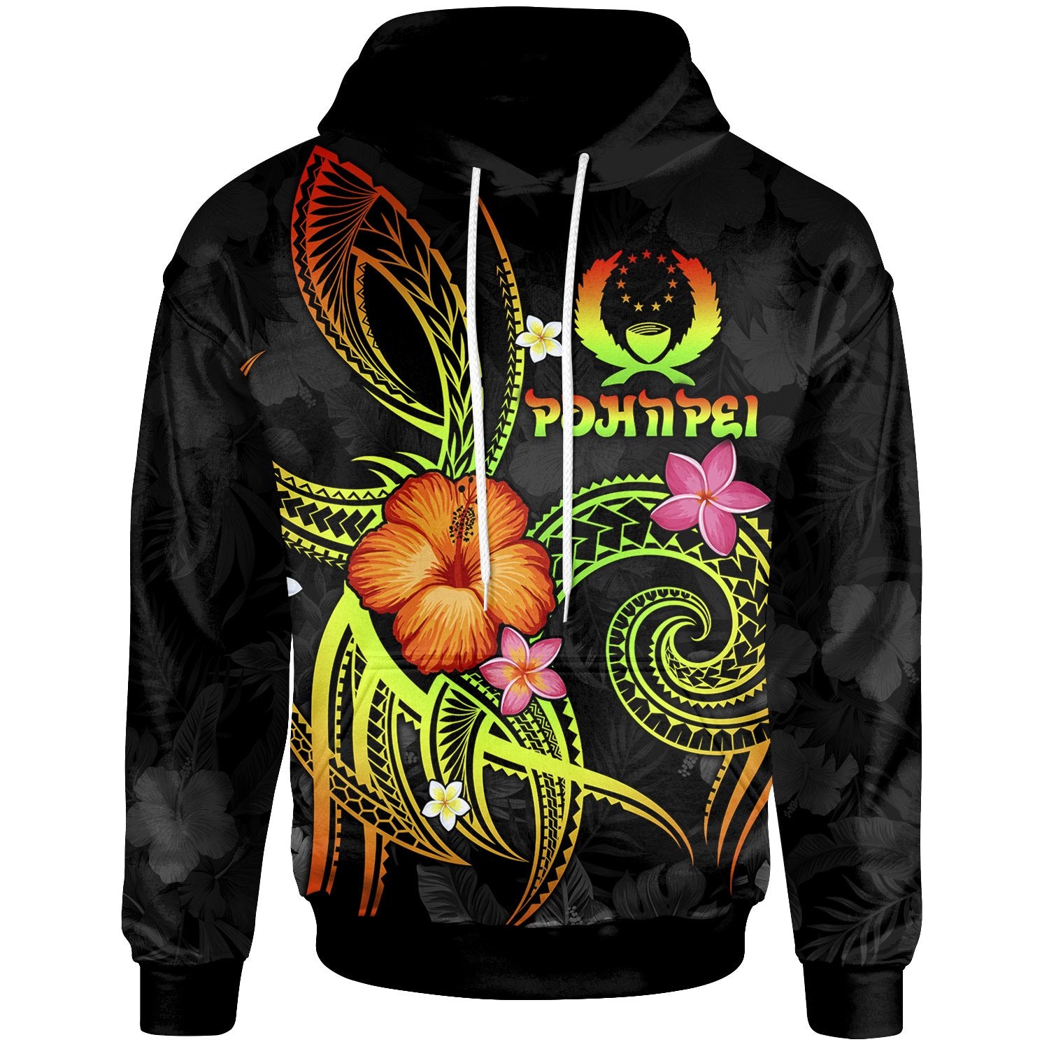 Pohnpei Polynesian Hoodie Legend of Pohnpei (Reggae) Unisex Reggae - Polynesian Pride