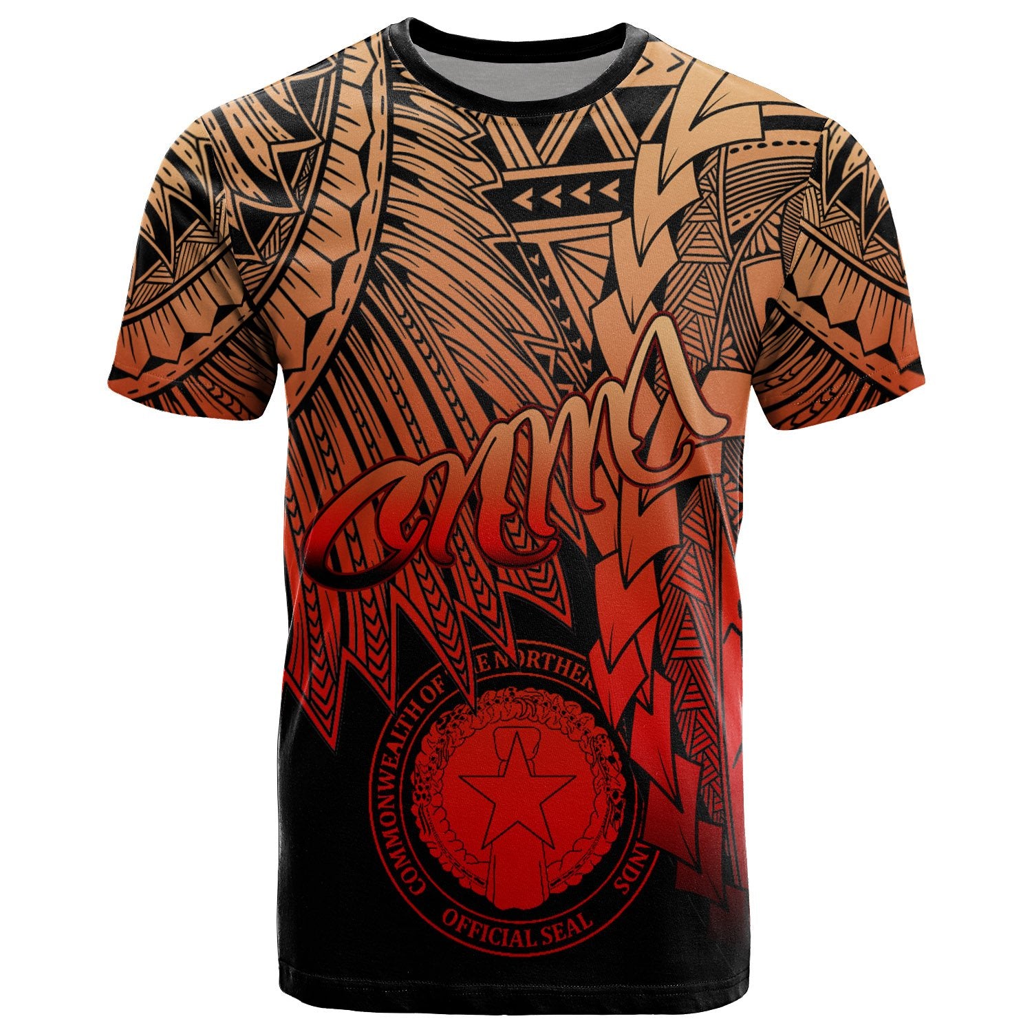 Northern Mariana Islands Polynesian T Shirt Tribal Wave Tattoo Red Ver 2 Unisex Red - Polynesian Pride