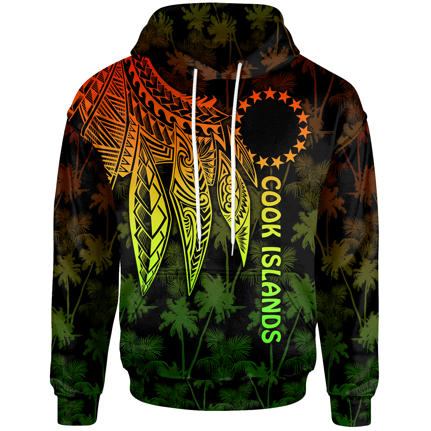 Cook Islands Hoodie Polynesian Wings (Reggae) Unisex Reggae - Polynesian Pride