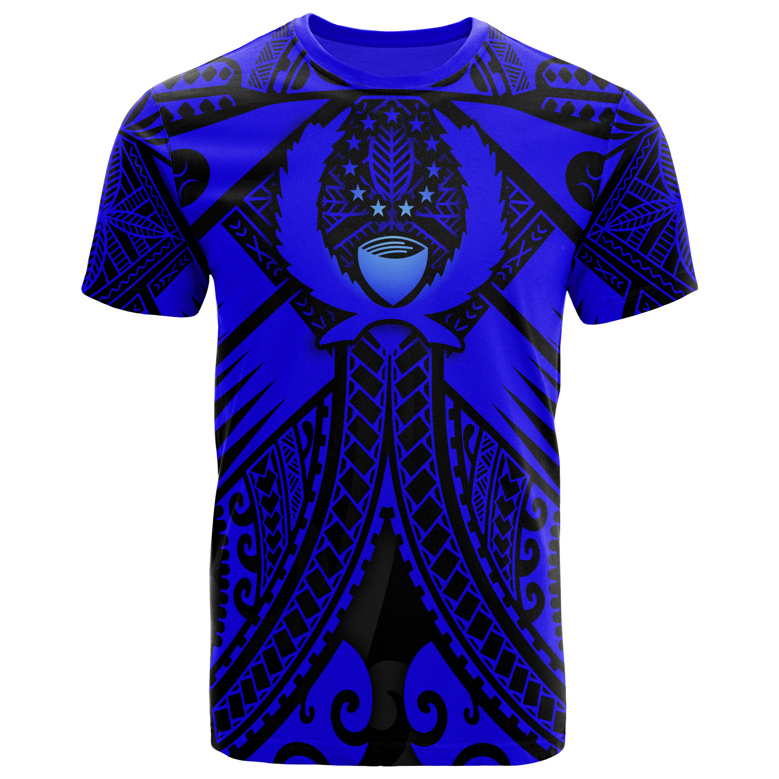 Pohnpei T Shirts Blue Seal with Polynesian Tattoo Unisex Blue - Polynesian Pride
