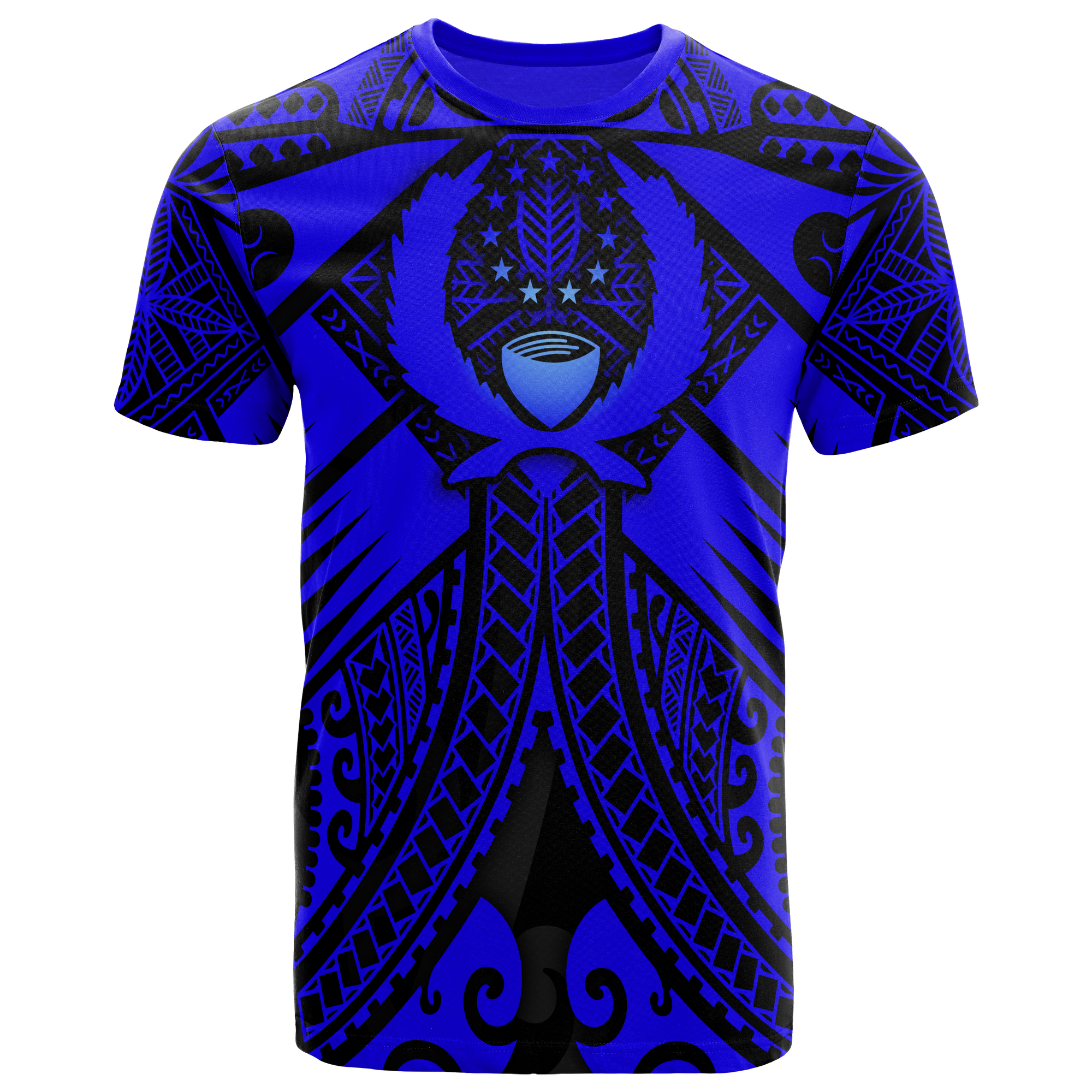 Pohnpei T Shirts Blue Seal with Polynesian Tattoo Unisex Blue - Polynesian Pride