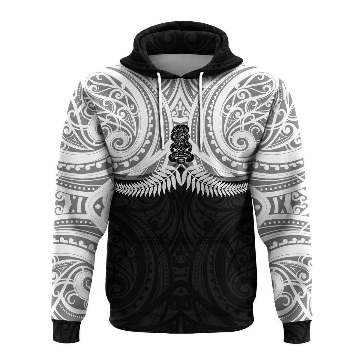 New Zealand Hoodie Maori Silver Fern LT20 - Polynesian Pride