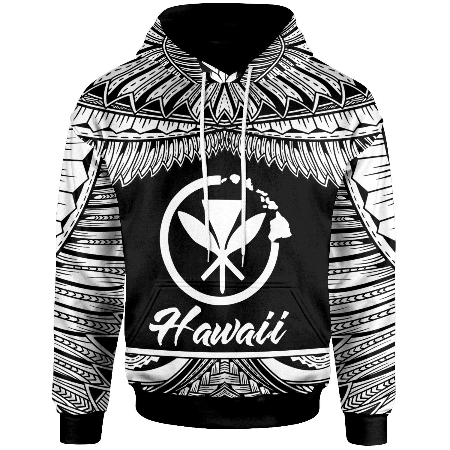 Hawaii Polynesian Hoodie Hawaii Pride White Version Unisex White - Polynesian Pride