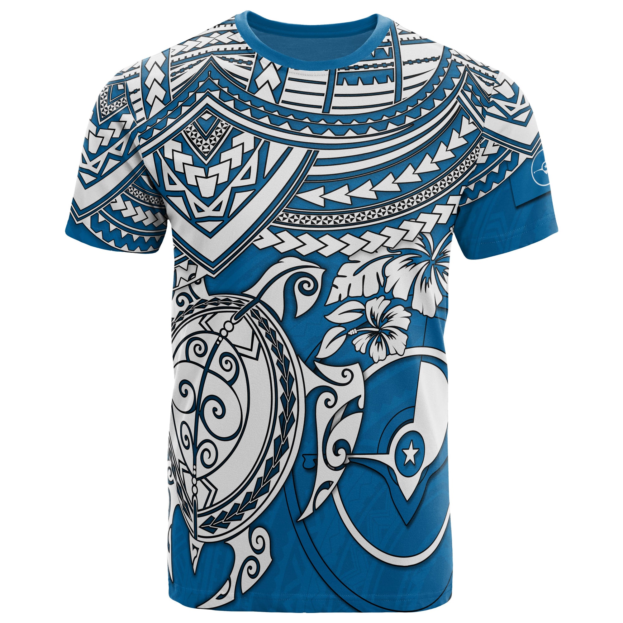 Yap Polynesian T Shirt Polynesian Turtle Unisex Blue - Polynesian Pride