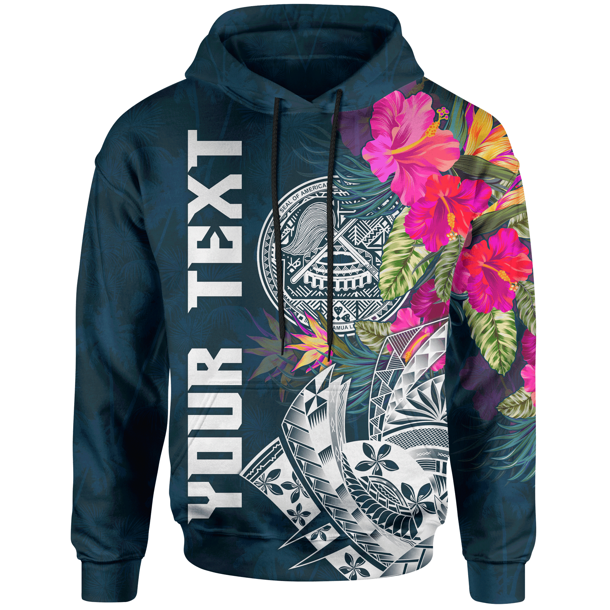 American Samoa Custom Hoodie Summer Vibes Unisex Blue - Polynesian Pride