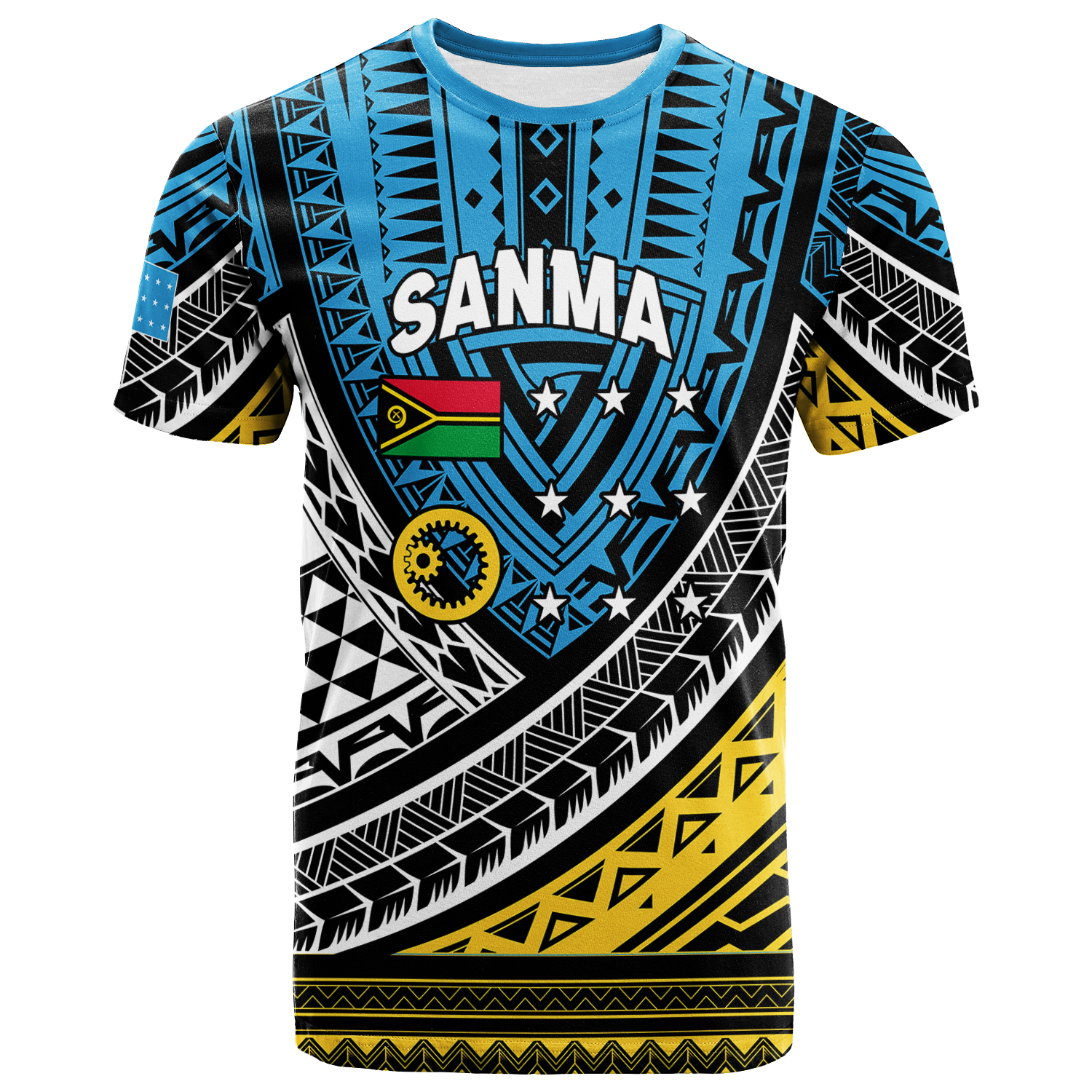 Custom Vanuatu Sanma Province Tribal Pattern T Shirt LT12 Unisex Blue - Polynesian Pride