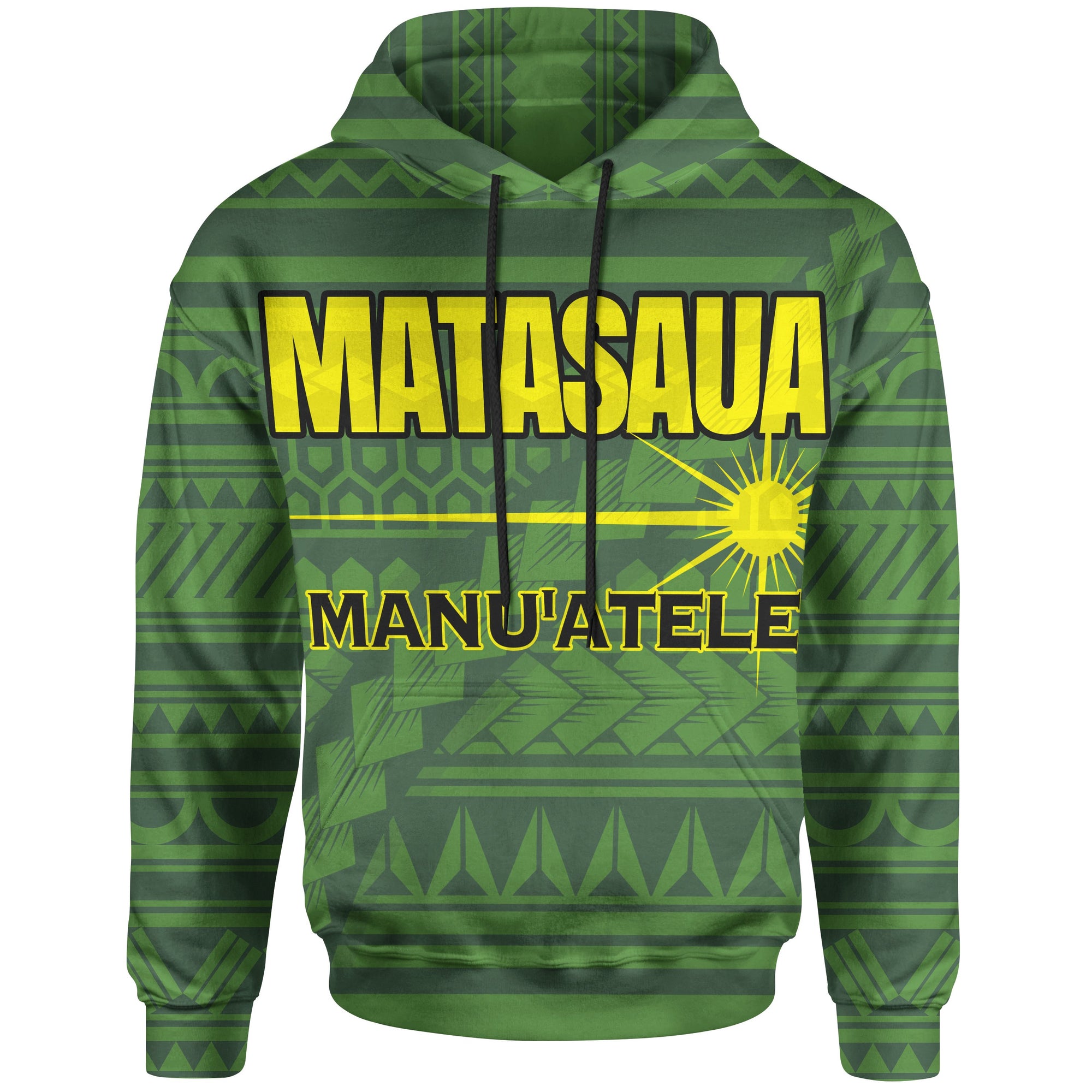 American Samoa Polynesian Hoodie Matasaua Flag Unisex White - Polynesian Pride