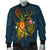 Cook Islands Polynesian Men's Bomber Jacket - Legend of Cook Islands (Blue) - Polynesian Pride