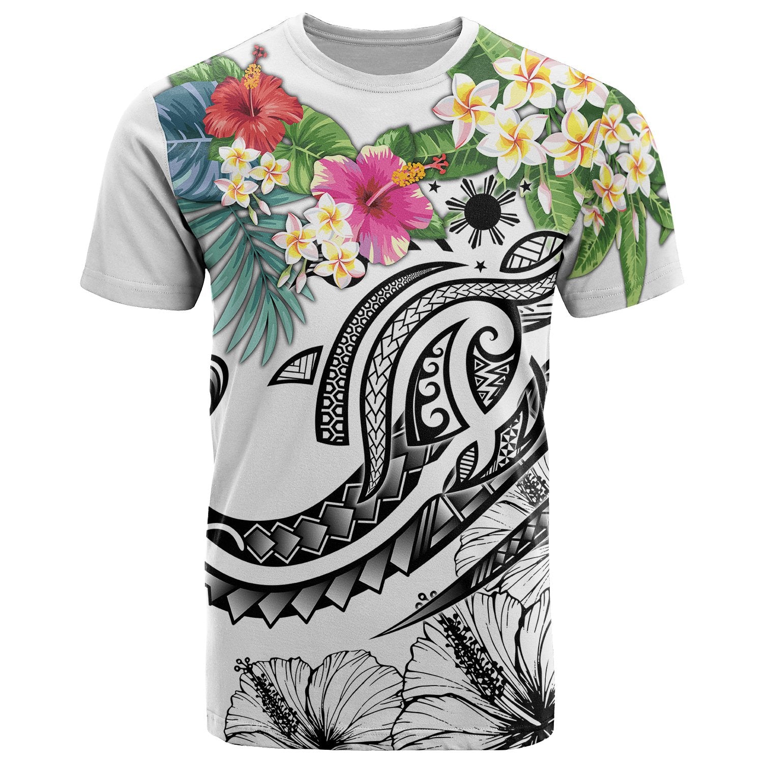 The Philippines T Shirt Summer Plumeria (White) Unisex White - Polynesian Pride