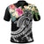 Fiji Polynesian Polo Summer Plumeria (Black) Unisex Black - Polynesian Pride