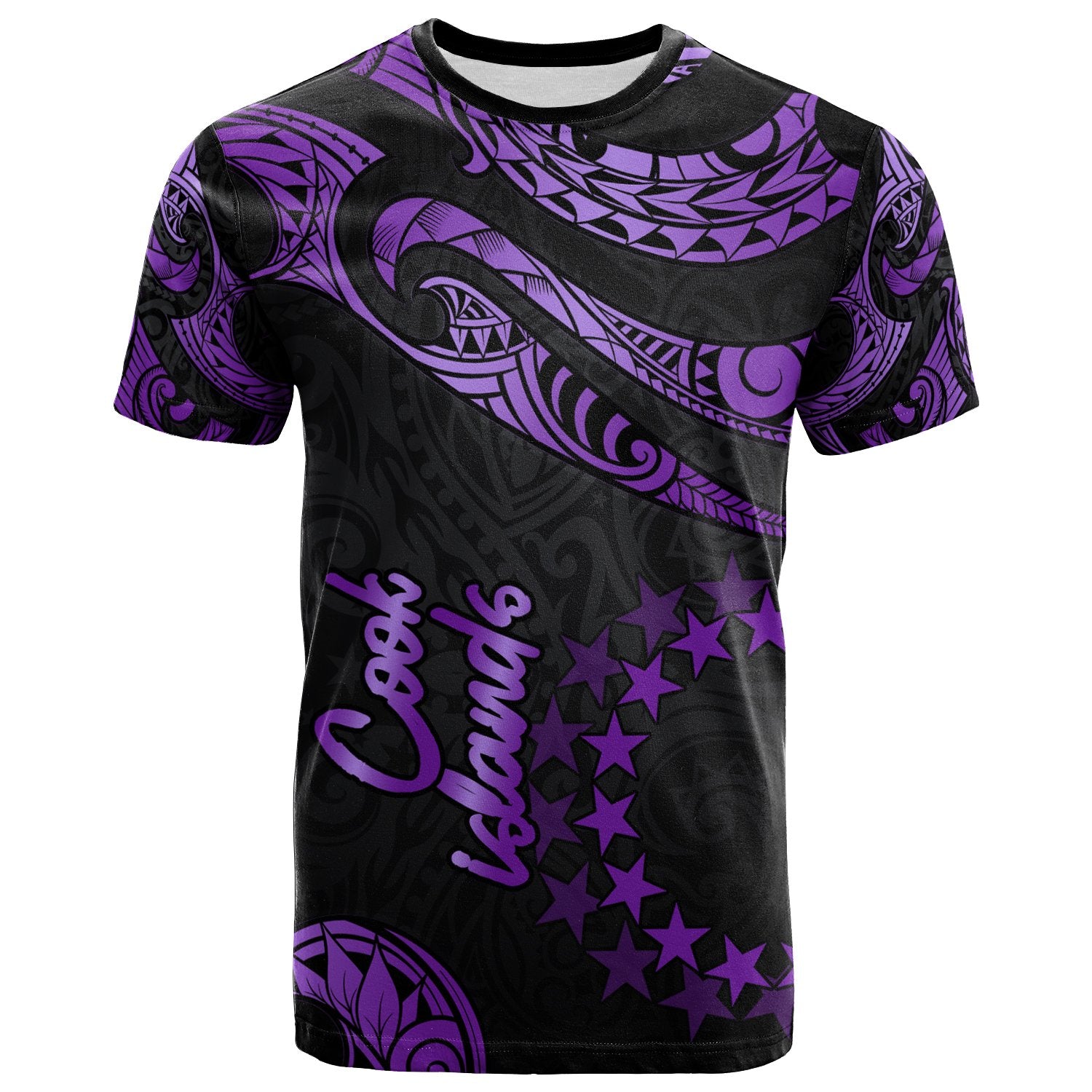 Cook Islands Polynesian T Shirt Polynesian Tattoo Purple Version Unisex Purple - Polynesian Pride