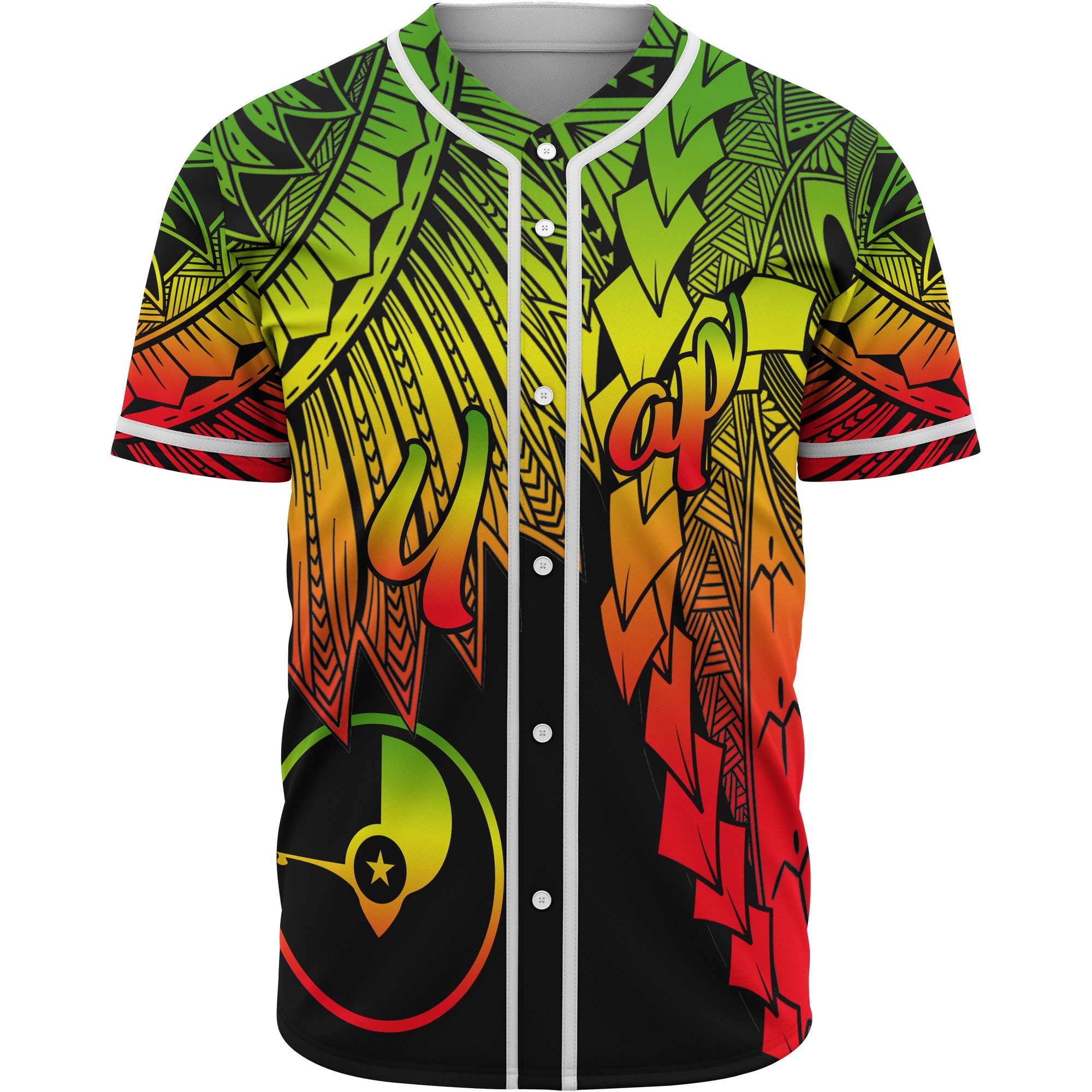 Yap Polynesian Baseball Shirt - Tribal Wave Tattoo Reggae Unisex Reggae - Polynesian Pride